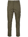 Men's Stretch Cotton Cargo Straight Pants Olive Green - STONE ISLAND - BALAAN 1