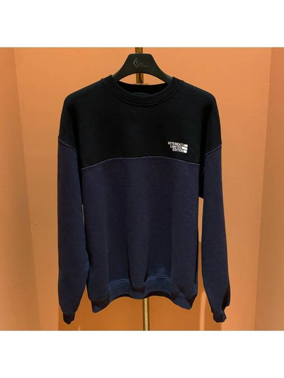 ColORBlock Crew Neck Sweatshirt Black Blue - VETEMENTS - BALAAN 2