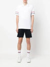 Men's RWB Stripe Cotton Polo Shirt White - THOM BROWNE - BALAAN 7