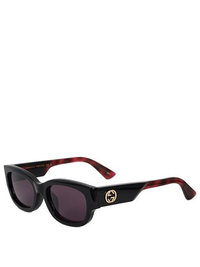 Shiny Side Logo Sunglasses Black Violet - GUCCI - BALAAN 2