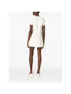 Wool Silk Blend Short Dress White - VALENTINO - BALAAN 4