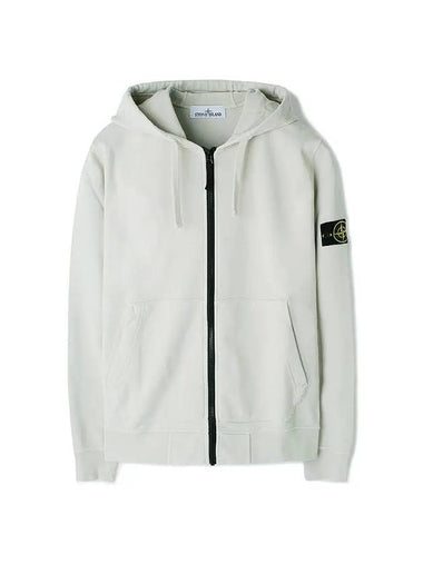 Men Wappen Cotton Fleece Hooded Zip Up Stucco - STONE ISLAND - BALAAN 1