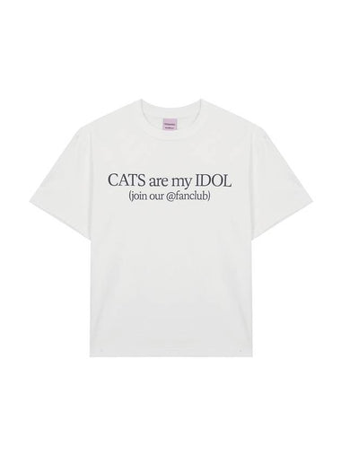 Cats Are My Idol Short Sleeve T-Shirt White - ITZAVIBE - BALAAN 1