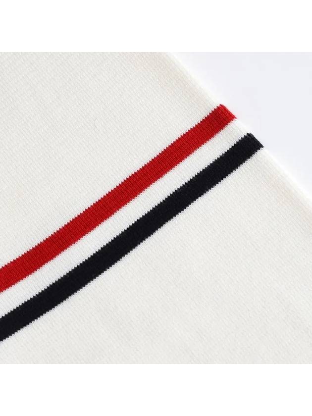 Men's Milan Stitch Armband Crew Neck Knit Top White - THOM BROWNE - BALAAN 5