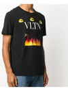 Emilo Villava VLTN Logo Flame Short Sleeve T-Shirt Black - VALENTINO - BALAAN 5