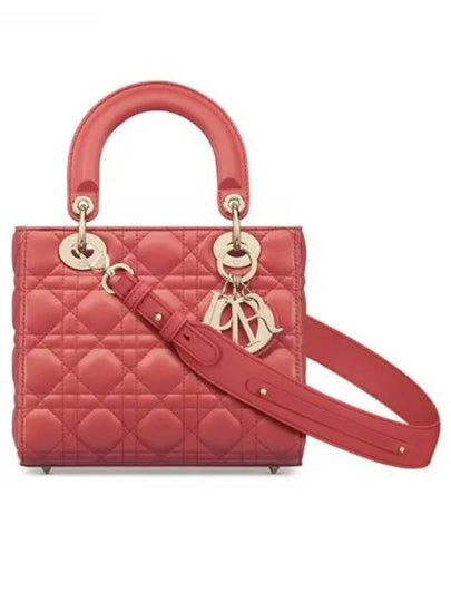 Lady My ABCDior Cannage Small Lambskin Tote Bag Coral - DIOR - BALAAN 2