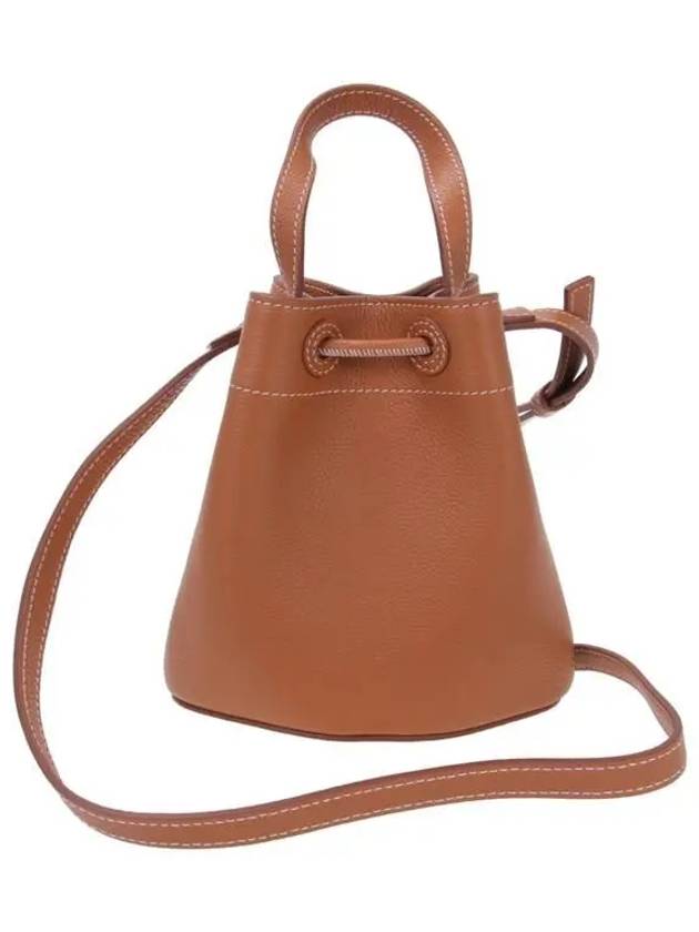 TB Mini Leather Bucket Bag Warm Russet Brown - BURBERRY - BALAAN 4