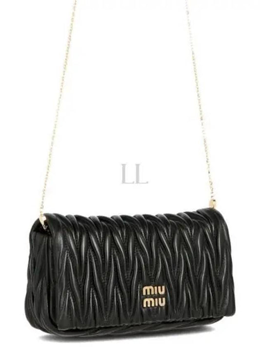 Matelasse Nappa Leather Logo Mini Bag Black - MIU MIU - BALAAN 2