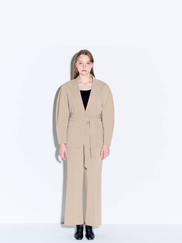 Volume Sleeve Tailored Jacket Beige - OPENING SUNSHINE - BALAAN 5