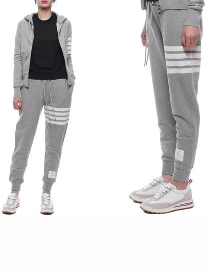 Women's Engineer 4 Bar Cotton Loopback Knit Track Pants Grey - THOM BROWNE - BALAAN 2