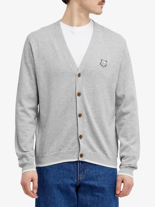 Bold Fox Head Cotton Cardigan Grey - MAISON KITSUNE - BALAAN 3