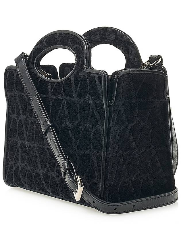 Toile Iconographe Le Troisieme Mini Tote Bag Black - VALENTINO - BALAAN 3