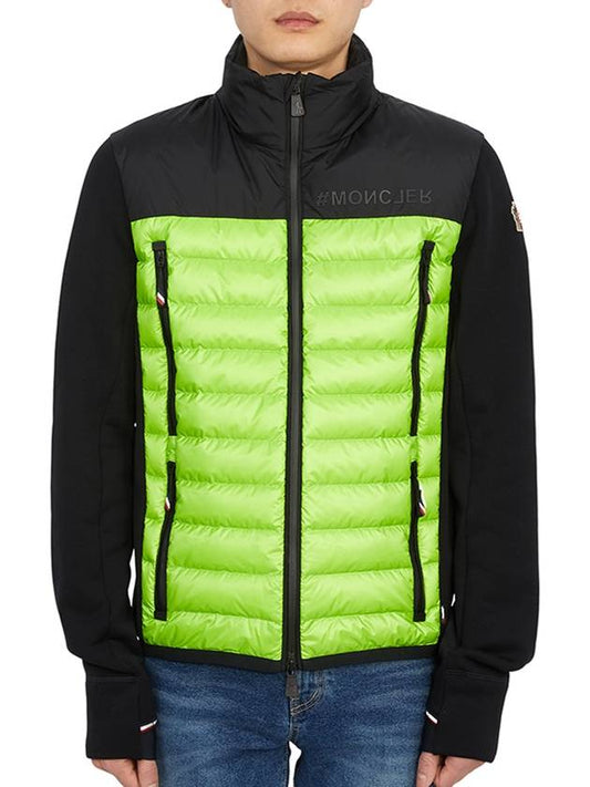 Grenoble Logo Patch Funnel Zip-Up Jacket Black Green - MONCLER - BALAAN 2