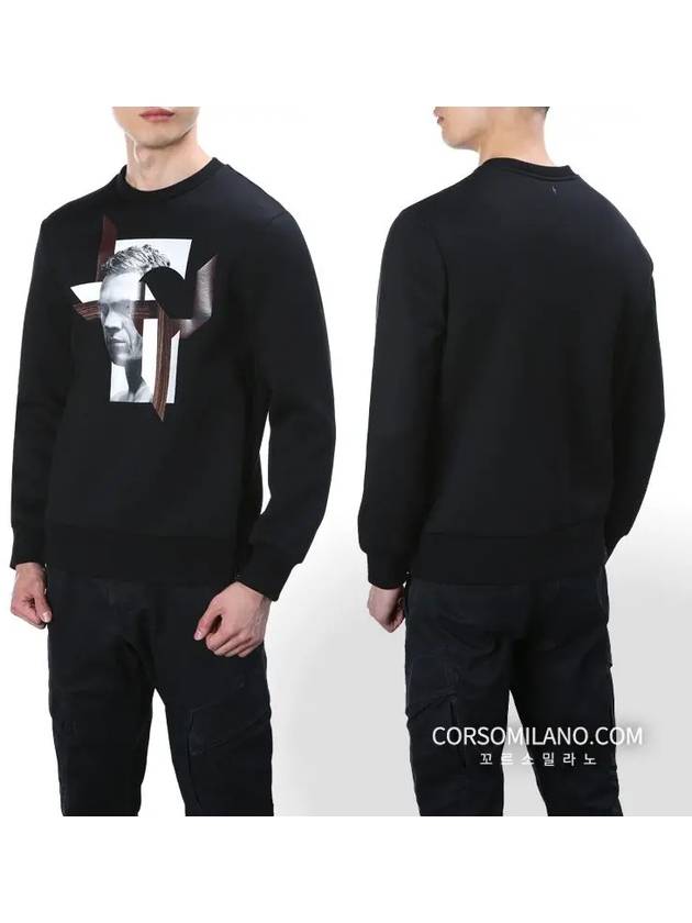 Steve McQueen Print Neoprene Sweatshirt Black - NEIL BARRETT - BALAAN 2