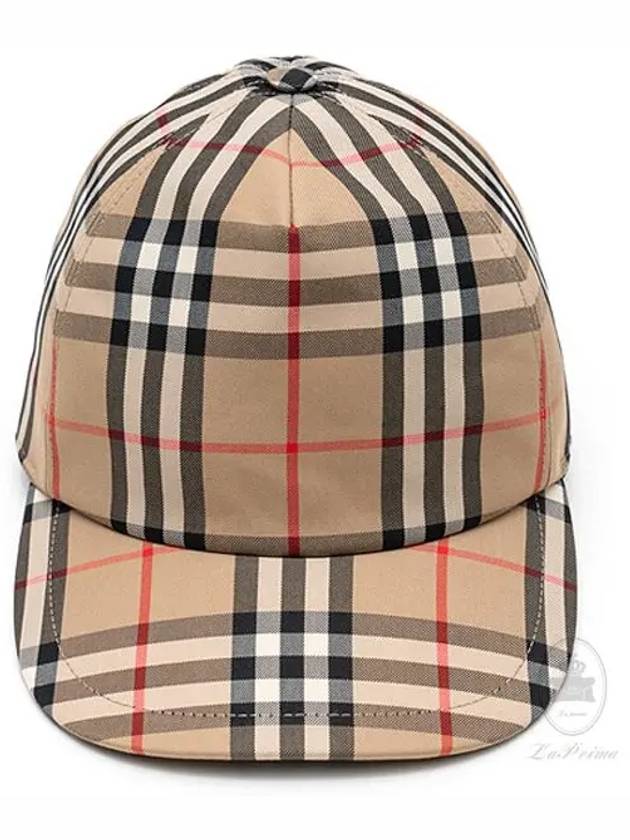 logo applique vintage check ball cap beige - BURBERRY - BALAAN 4