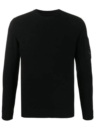 Lens Wappen Crew Neck Knit Top Black - CP COMPANY - BALAAN 2