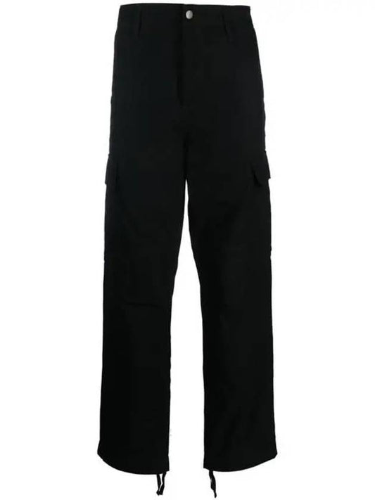 24SS WIP I032467 89 02 Logo Regular Cargo Pants Black - CARHARTT - BALAAN 1