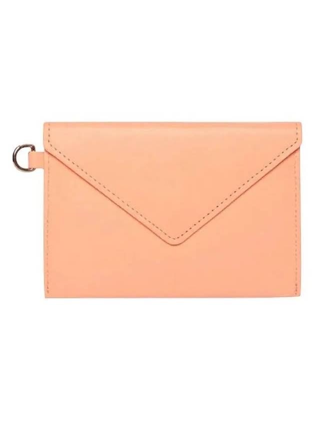 Neck Strap Envelope Leather Coin Wallet Peach - MAISON KITSUNE - BALAAN 3