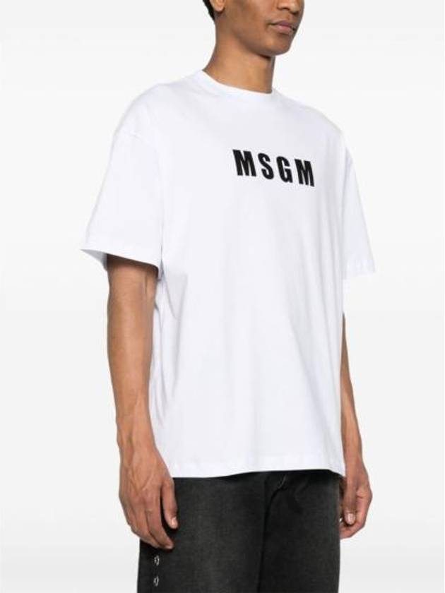 Logo Print Cotton Short Sleeve T-Shirt White - MSGM - BALAAN 4