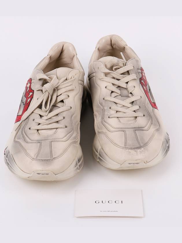 Rhyton Dirty Lip Print Men s Sneakers 552089 - GUCCI - BALAAN 10