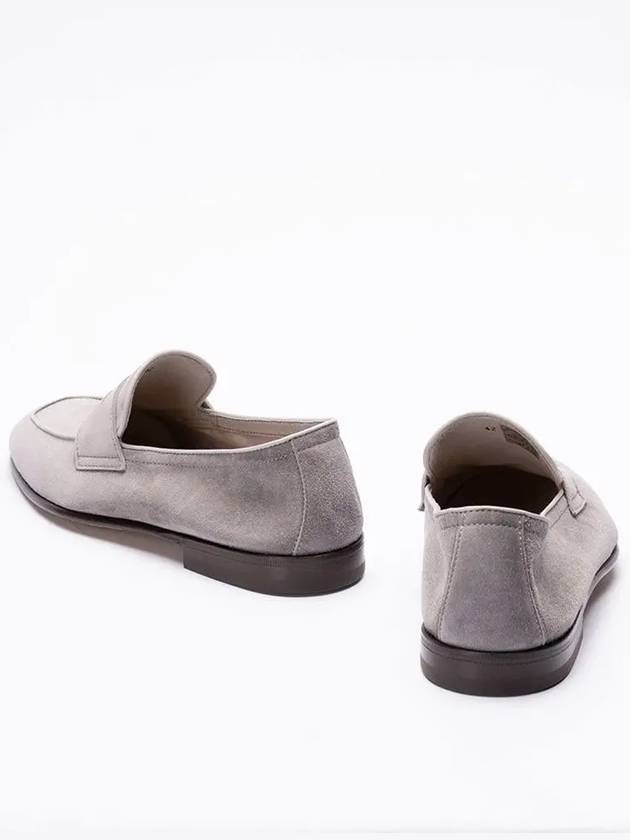 Suede Penny Slot Loafers Grey - BRUNELLO CUCINELLI - BALAAN 4