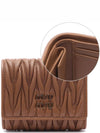 Matelasse Logo Nappa Leather Half Wallet Caramel - MIU MIU - BALAAN 3