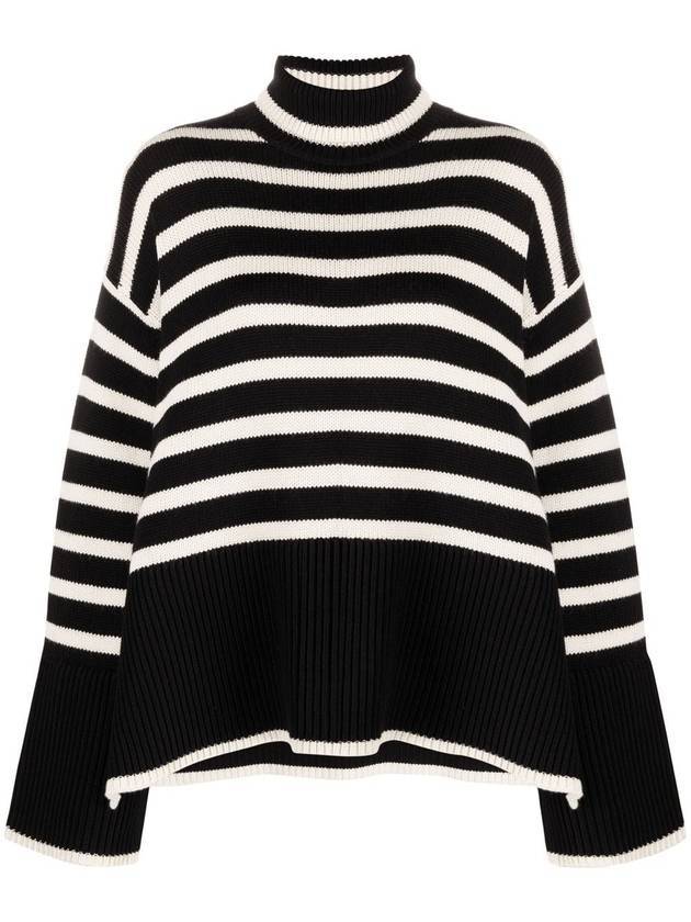 Signature Striped Turtleneck White Black - TOTEME - BALAAN 1