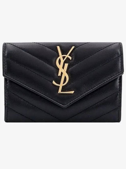 Cassandre Matelasse Small Lambskin Card Wallet Black - SAINT LAURENT - BALAAN 2