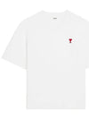 Small Heart Logo Boxy Fit Short Sleeve T-Shirt White - AMI - BALAAN 2