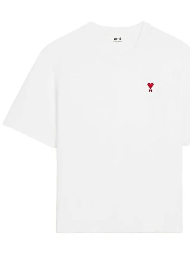 Small Heart Logo Boxy Fit Short Sleeve T-Shirt White - AMI - BALAAN 2