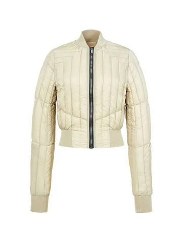 WOMEN Cropped Goose Down Bomber Jacket Beige 270755 - RICK OWENS - BALAAN 1