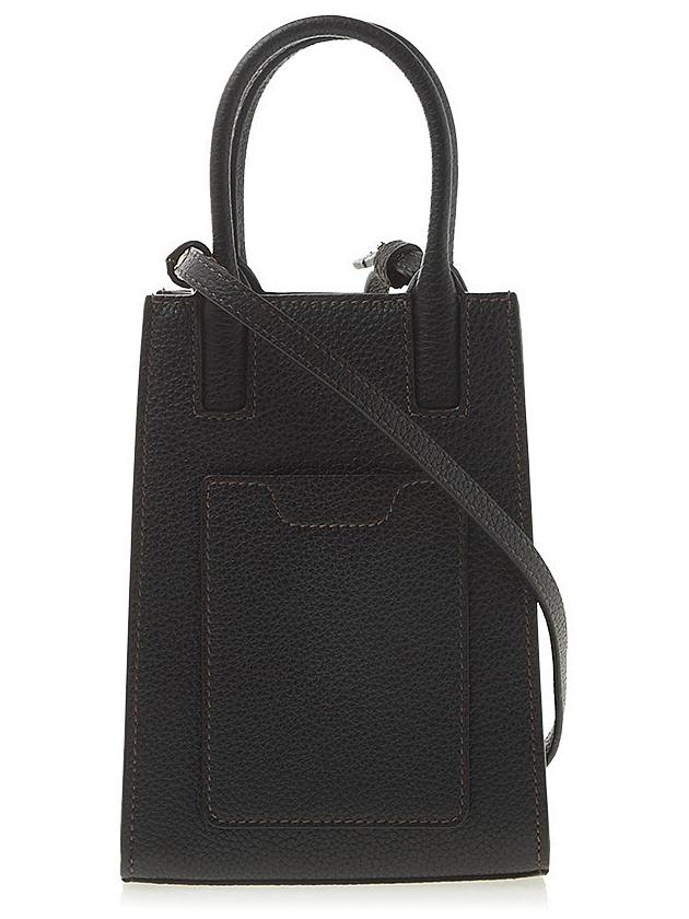 Frances Grainy Leather Mini Tote Bag Black - BURBERRY - BALAAN 4