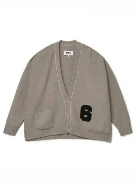 Number Patch Cardigan Grey Melange - MAISON MARGIELA - BALAAN 2