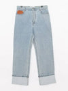 Denim Cotton Straight Jeans Blue - LOEWE - BALAAN 3