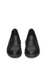 Women's Chunky Penny Slippers Smooth Leather Loafers Black - SAINT LAURENT - BALAAN 5