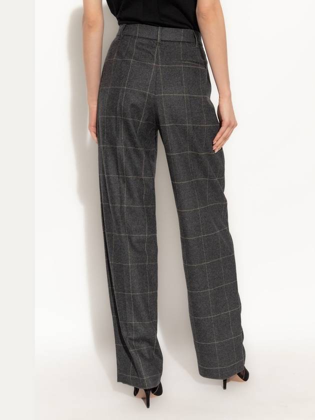 Emporio Armani Plaid Pants, Women's, Grey - EMPORIO ARMANI - BALAAN 4