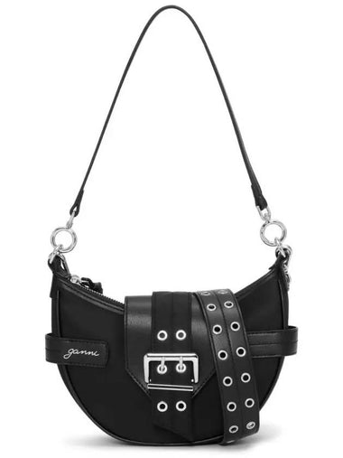 Bucky Small Nylon Cross Bag Black - GANNI - BALAAN 1