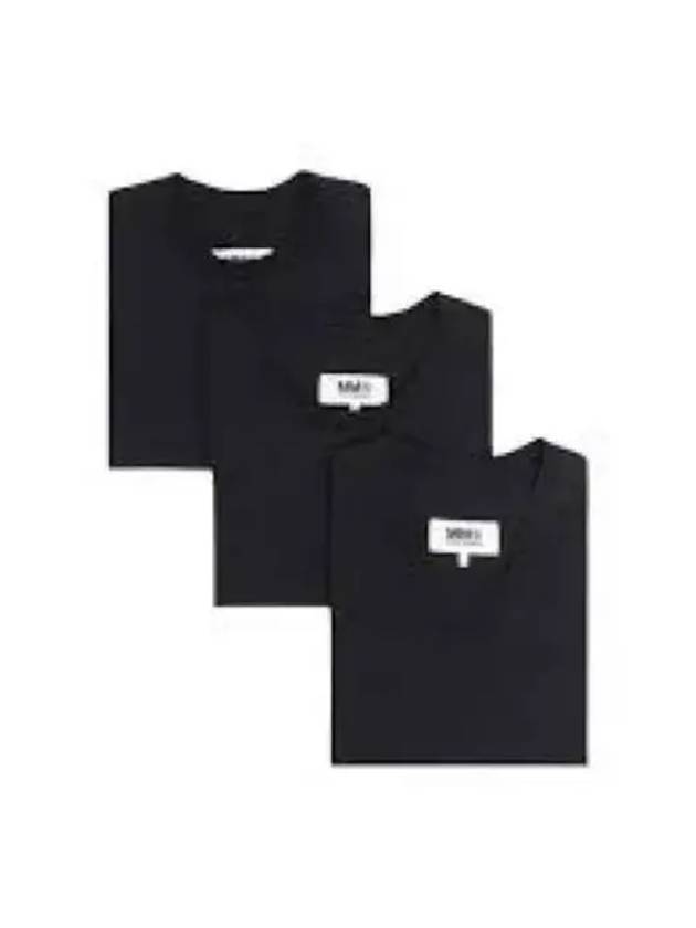 Cotton 3 Pack Short Sleeve T-Shirt Black - MAISON MARGIELA - BALAAN 2