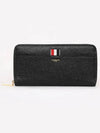 Grosgrain Tab Leather Continental Long Wallet Black - THOM BROWNE - BALAAN 4