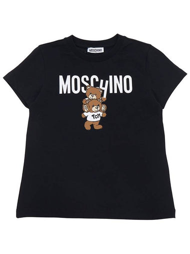 Kids short sleeved t shirt HVM04K LAA01 60100 Adults can wear - MOSCHINO - BALAAN 1