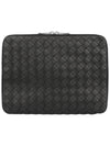 Classic Intrecciato Zipper Clutch Bag Black - BOTTEGA VENETA - BALAAN 5