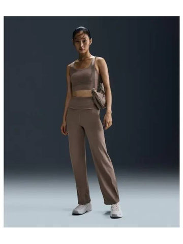 One  Dri-FIT High-Waisted Fold-Over Track Pants Mink Brown - NIKE - BALAAN 1