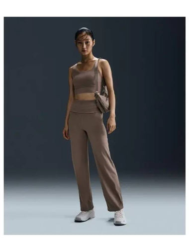 One  Dri-FIT High-Waisted Fold-Over Track Pants Mink Brown - NIKE - BALAAN 1