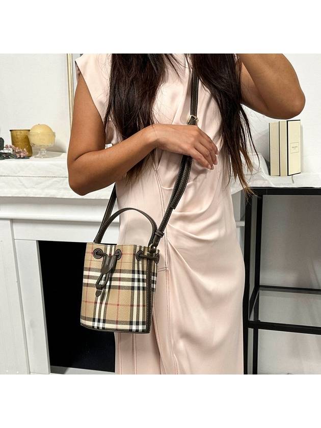 Check Mini Bucket Bag Archive Beige - BURBERRY - BALAAN 9