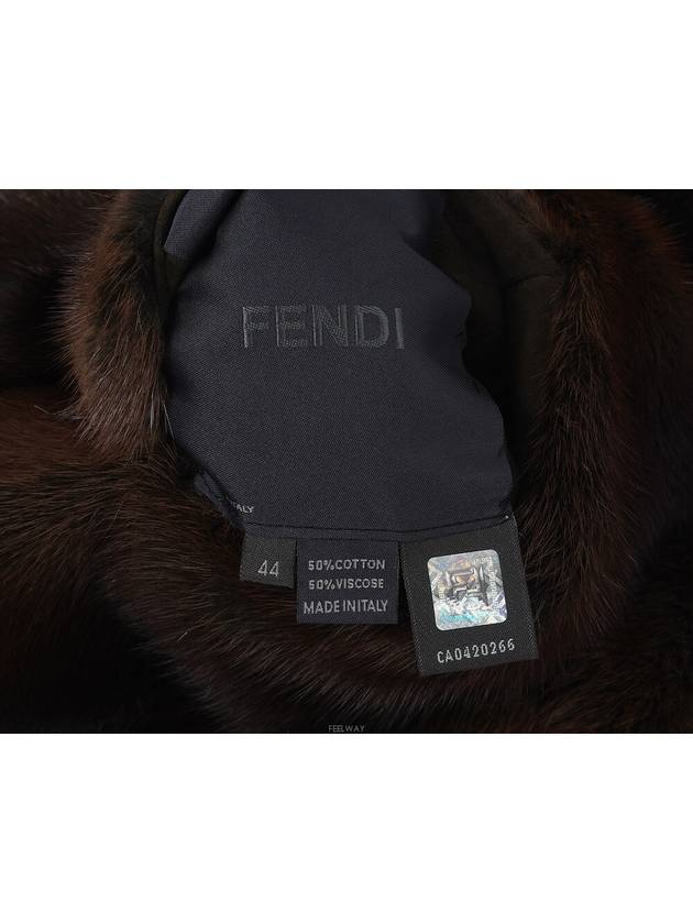 Mink Vest Deep Brown 44 74568 - FENDI - BALAAN 7