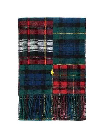 Muffler PC1363 600 Pony Patchwork Plaid Check Fringe - POLO RALPH LAUREN - BALAAN 2