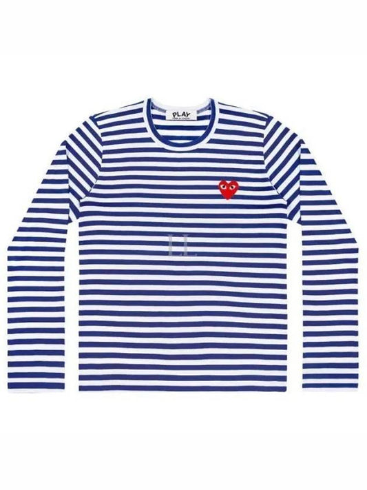 24 AZ T164 051 2 P1T164 Red Heart Waffen Stripe Long Sleeve T Shirt - COMME DES GARCONS - BALAAN 1