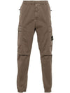 Stretch Cotton Cargo Straight Pants Brown - STONE ISLAND - BALAAN 1