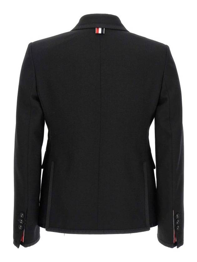 Women's Slim Fit Wool Fresco Sports Single Coat Black - THOM BROWNE - BALAAN 3