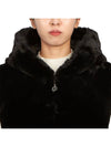 State Bunny Fur Hooded Vest Black - MOOSE KNUCKLES - BALAAN 8